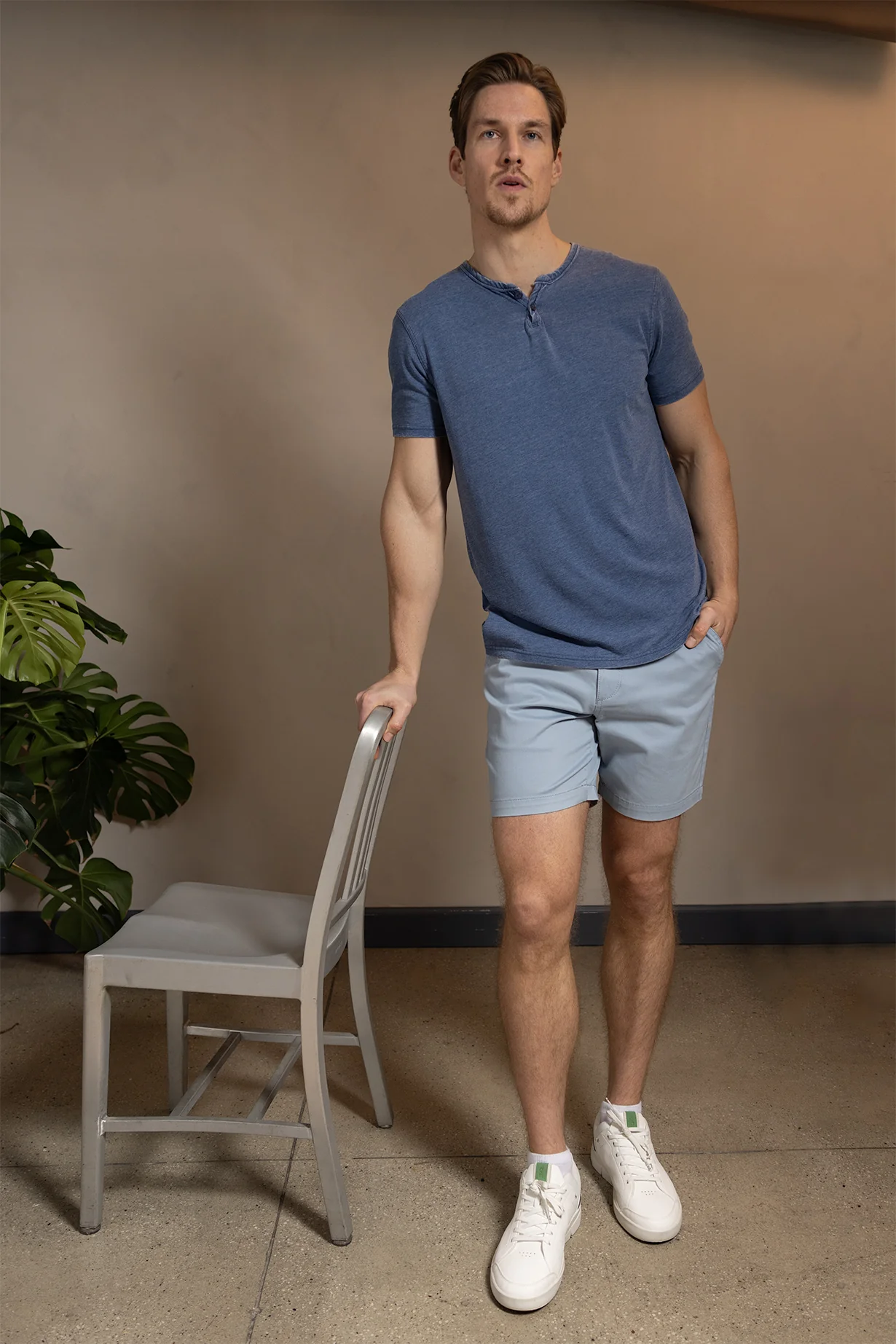 Chino Short 7" - Dusty Blue - Image 2