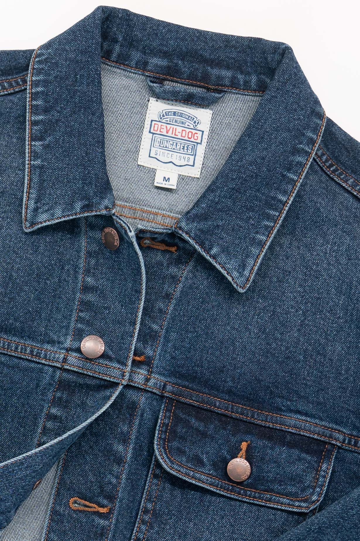 Fashion Denim Trucker Jacket - Thunderhead - Image 8