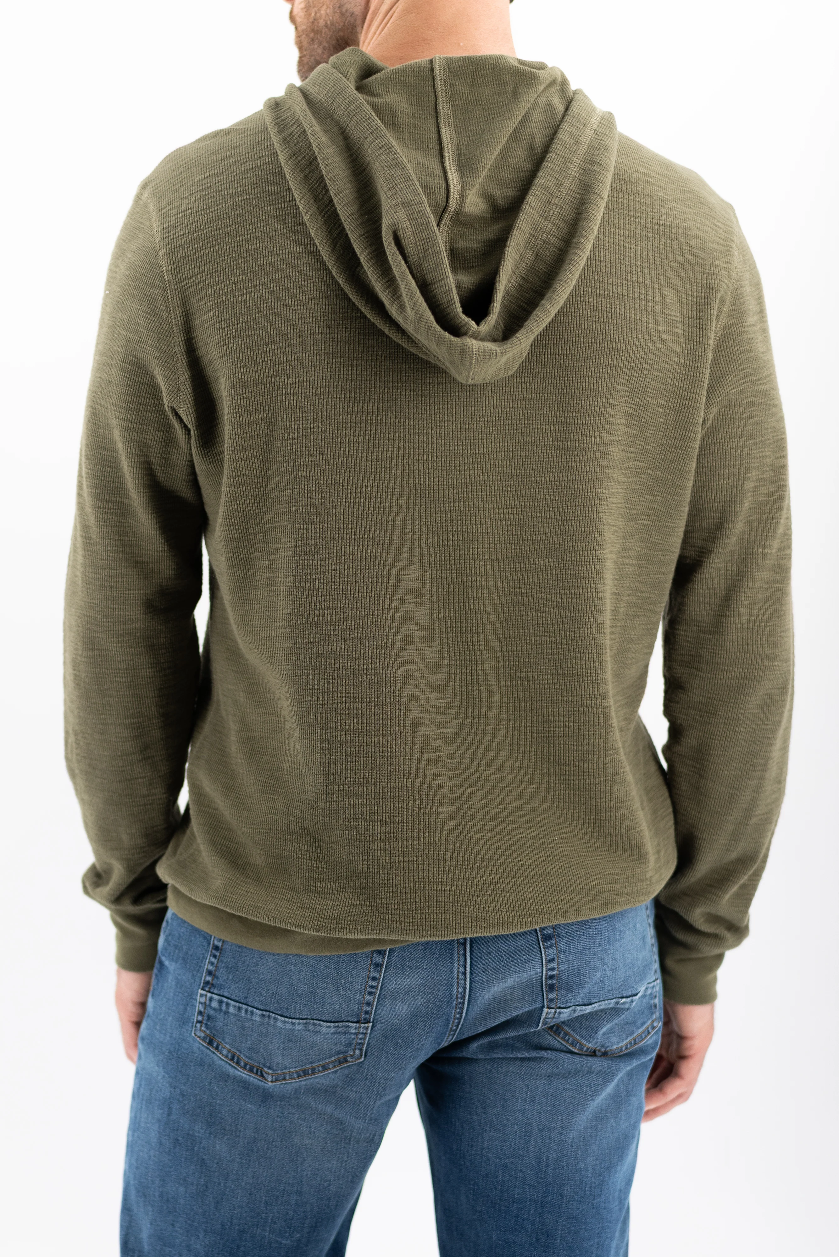 Slub Rib Hoodie - Ivy Green - Image 4