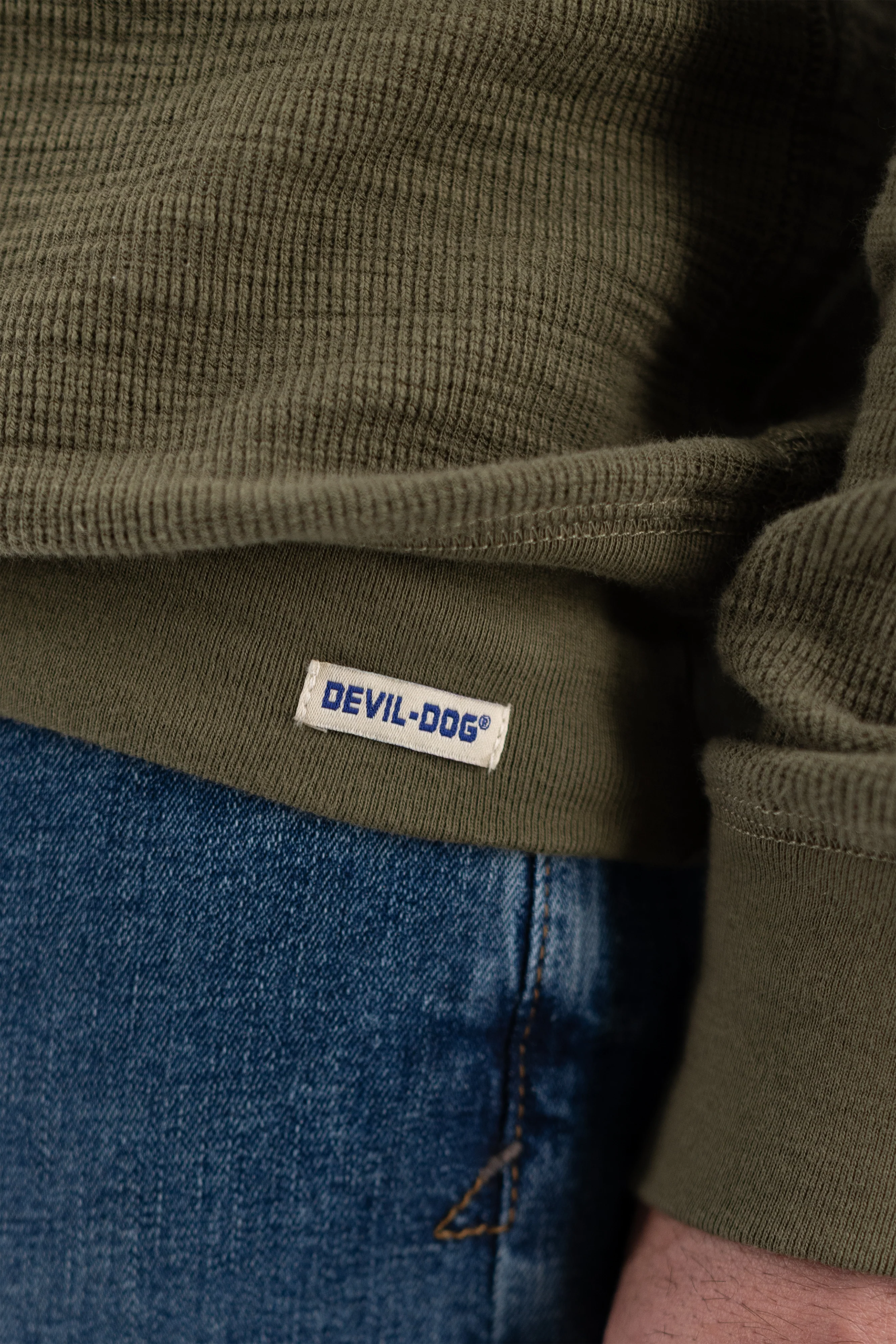 Slub Rib Hoodie - Ivy Green - Image 6